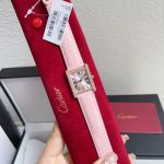Cartier Tank Solo 316L Steel 24MM Imported Quartz Movement Pink Strap Women Watch